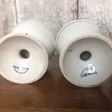 Pair old egg cup carlton ware 1976 ceramic white & blue vintage