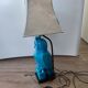 Turquoise cracked earthenware owl lamp