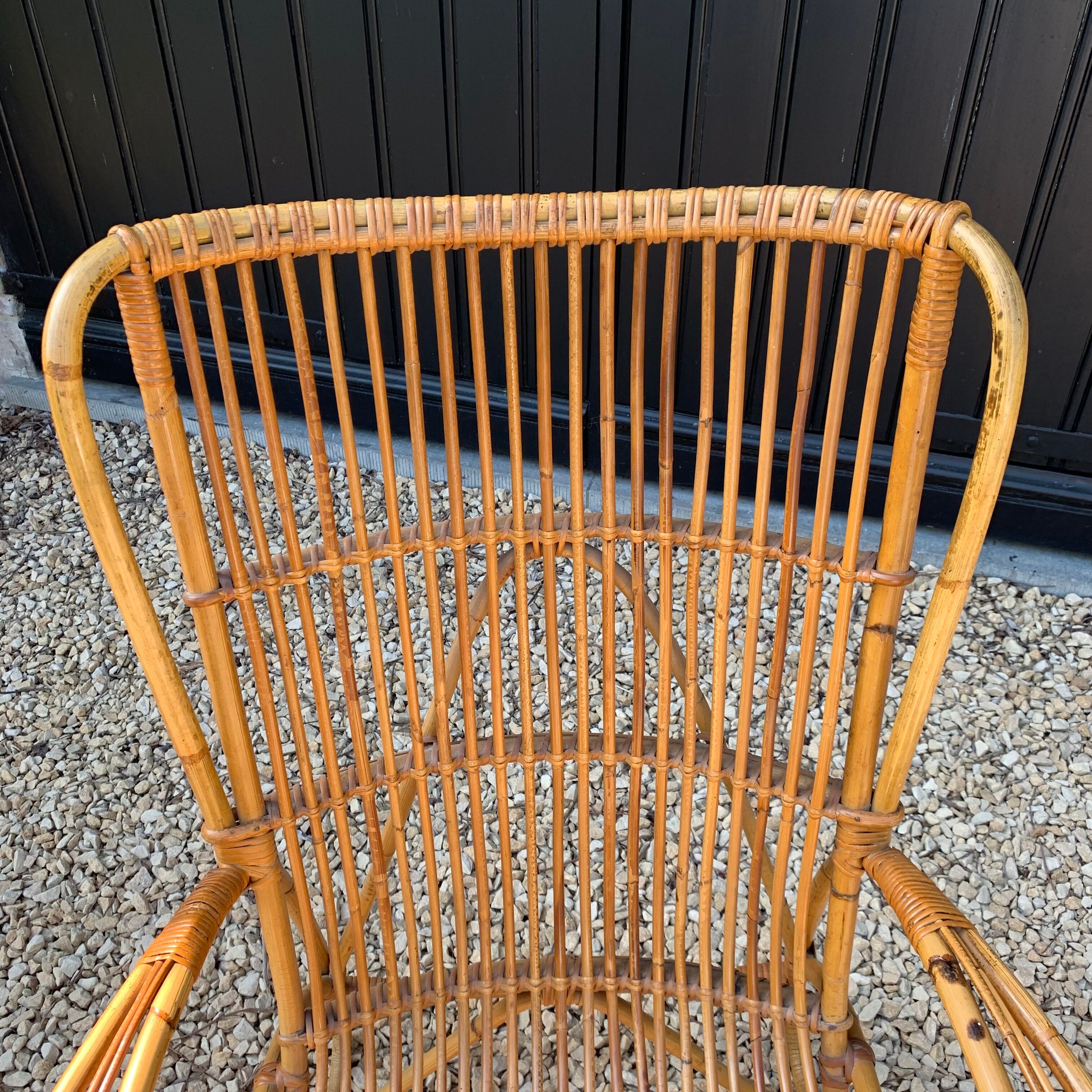 Rattan armchair circa 1960