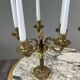 Pair of gilded bronze candelabra with 5 lights, Louis XVI style, 20th century.