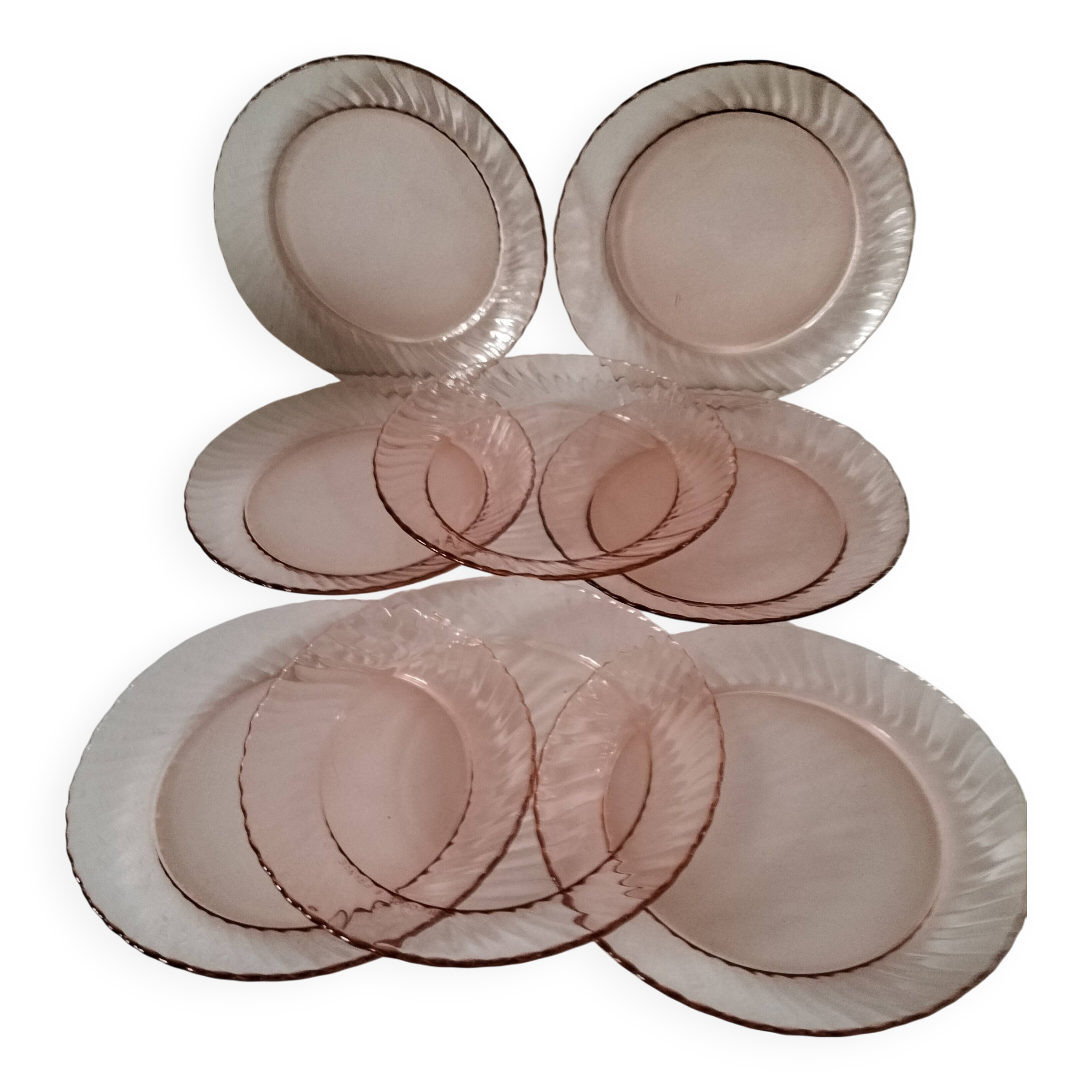 Arcoroc orange pink plates