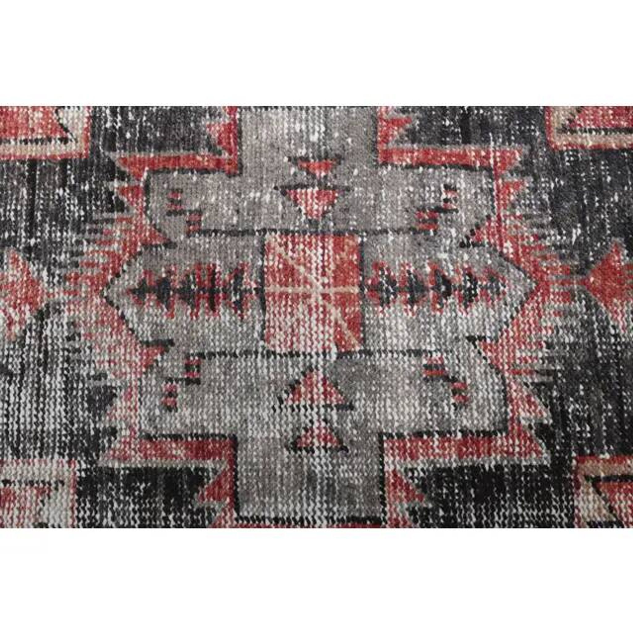 Tapis couloir rouge noué à la main turc des années 1960 111x391