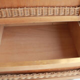 Vintage dresser rattan feet compass