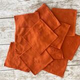 10 antique monogrammed napkins MA - 38x38 cm - Cotton