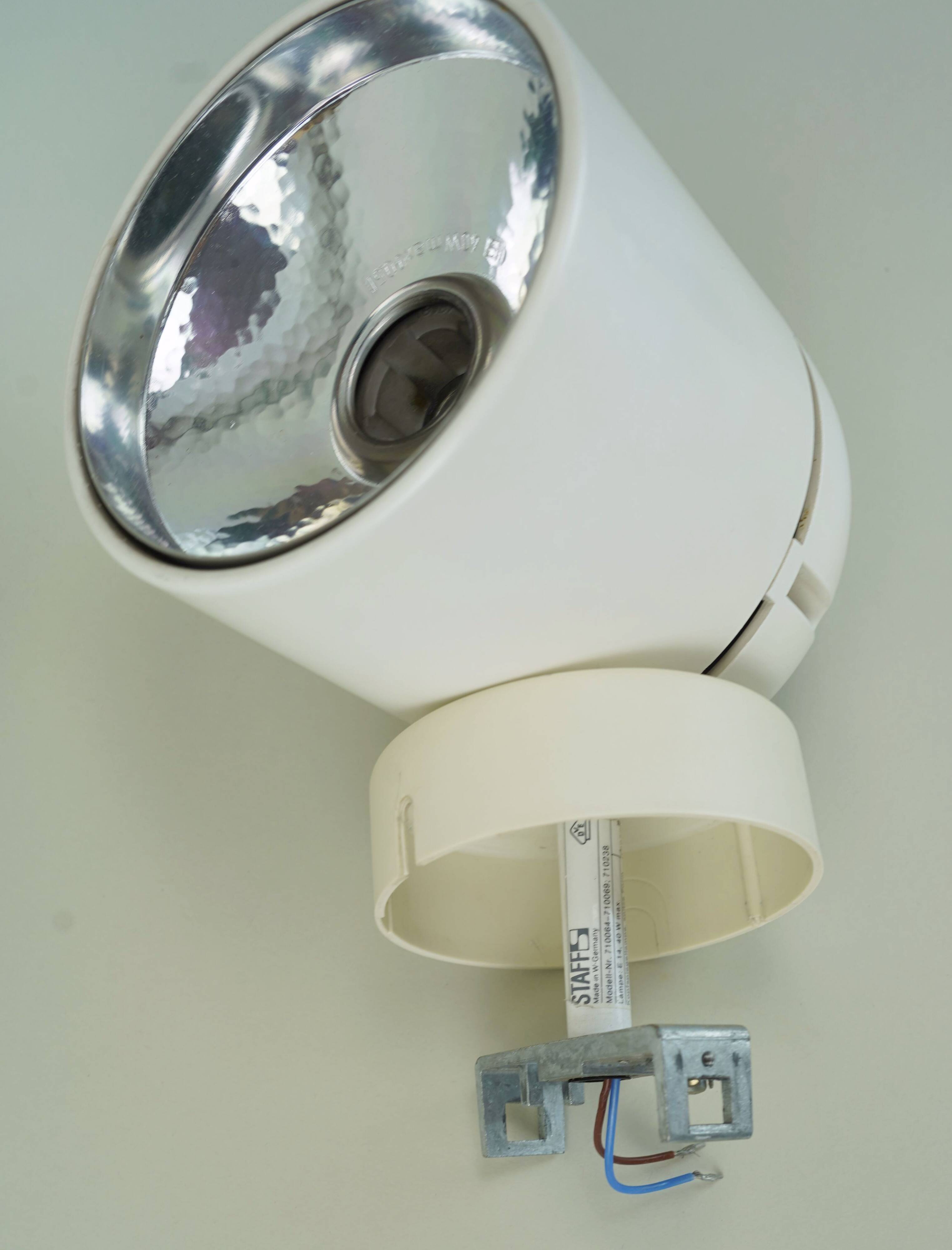 1/6 - adjustable WALL LAMP sconce staff duo spotlight, white, 1970s