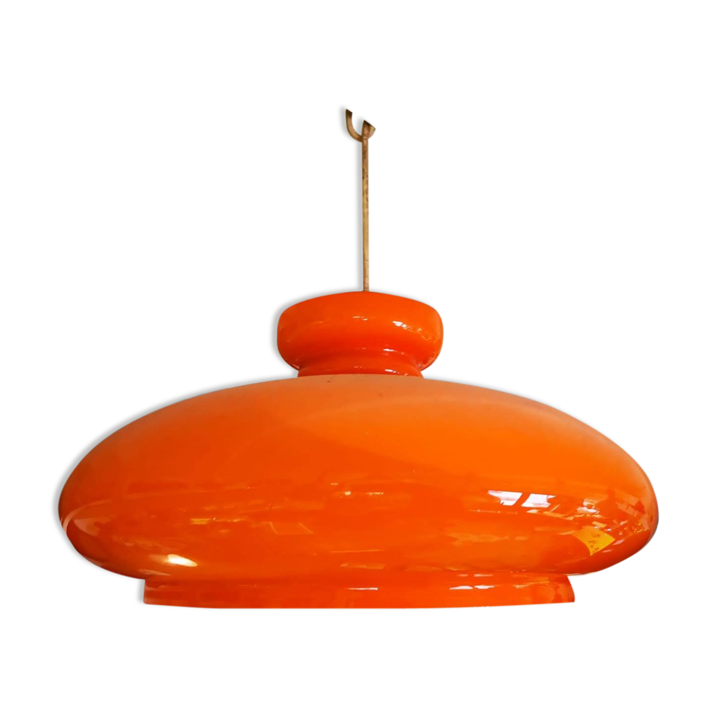 Vintage orange opaline hanging lamp