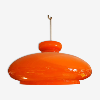 Vintage orange opaline hanging lamp