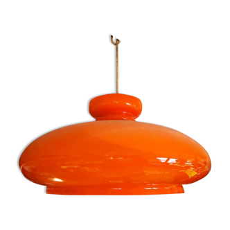 Vintage orange opaline hanging lamp