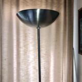 Discreet brushed metal floor lamp