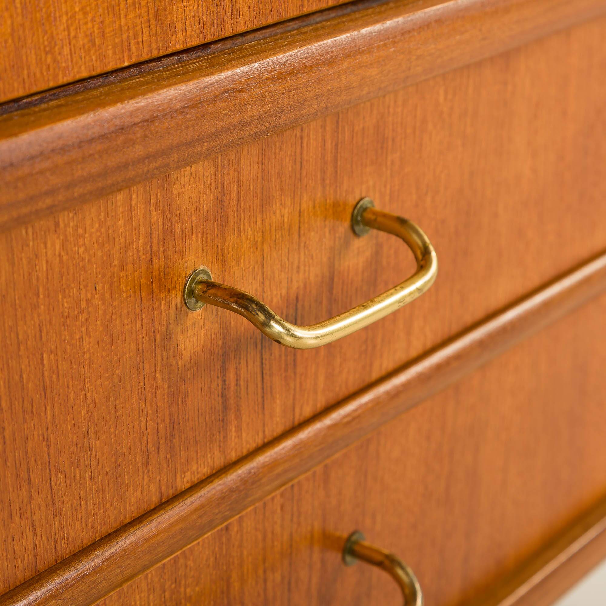 Scandinavian free standing teak wall unit, Norway 1960s.
