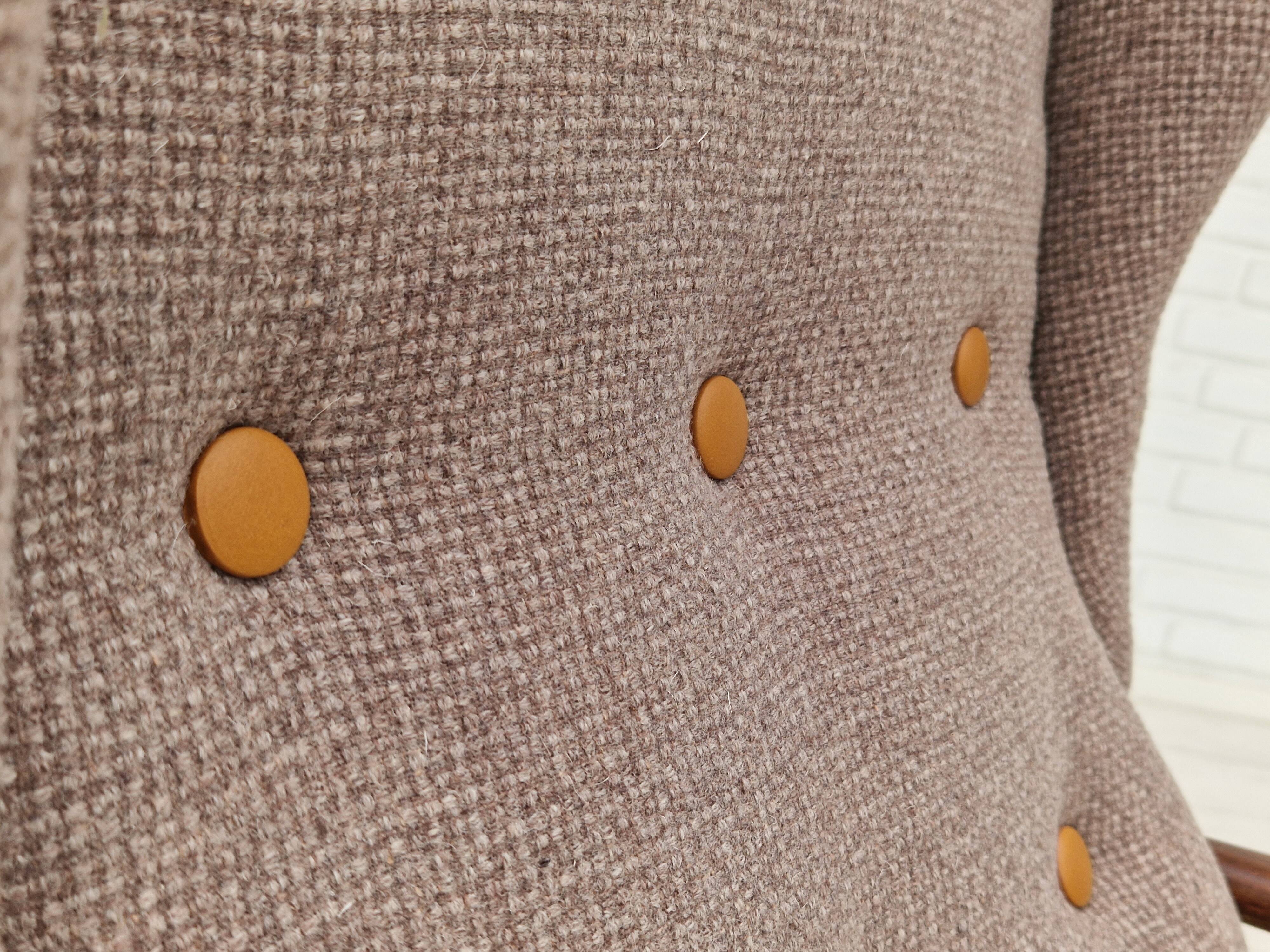 1960s, Swedish design, high-back armchair, furniture wool.