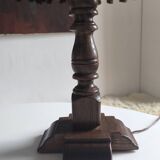 1950s turned wood table lamp