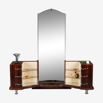 Dressing table and her macassar ebony veneer armchair