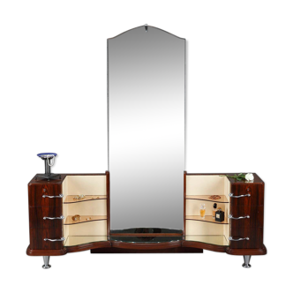 Dressing table and her macassar ebony veneer armchair