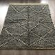 Tapis berbere "Beni Ouarain" moucheté noir et blanc 215x140cm