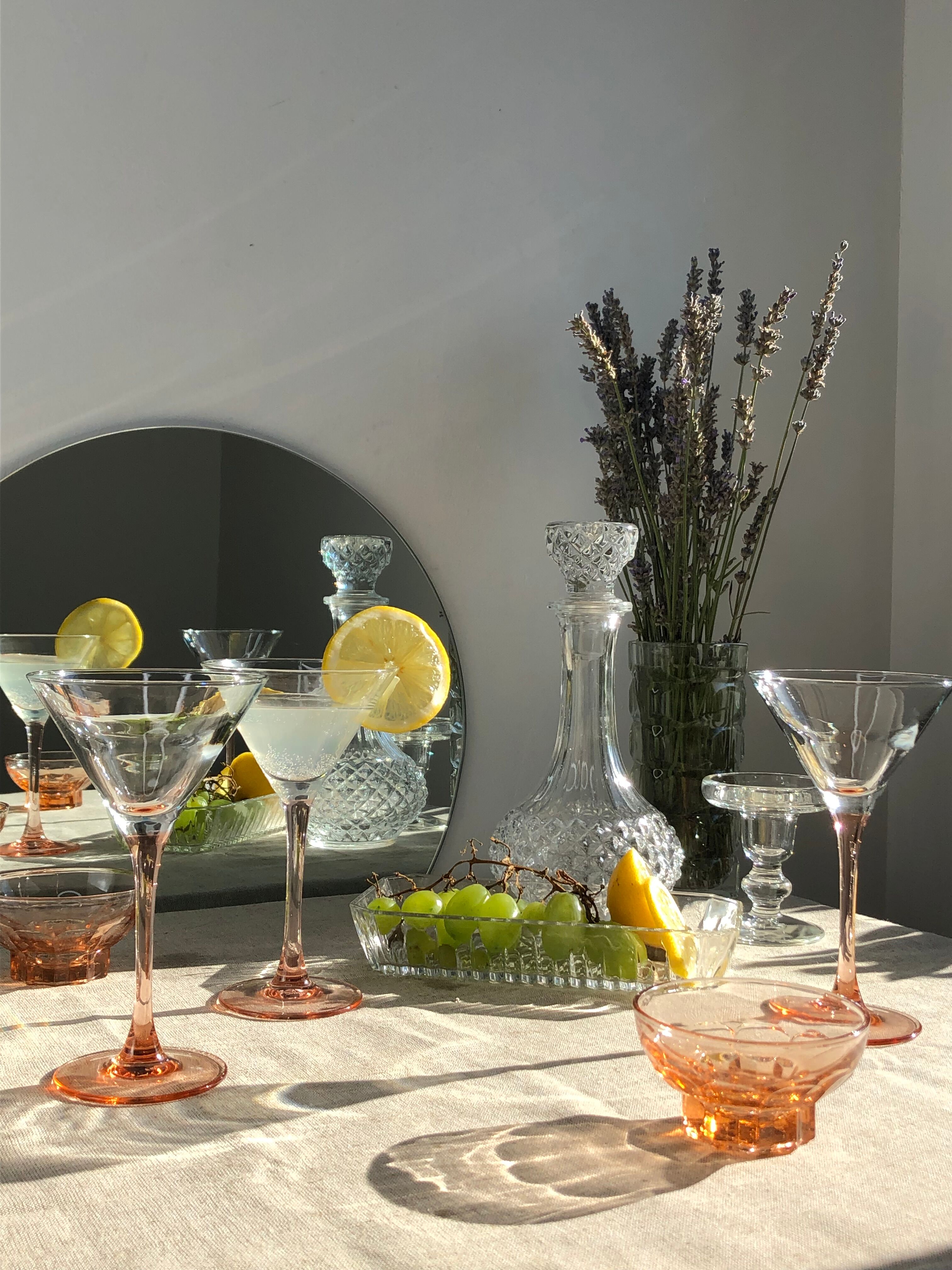 Set of 8  Luminarc Rosaline cocktail glasses