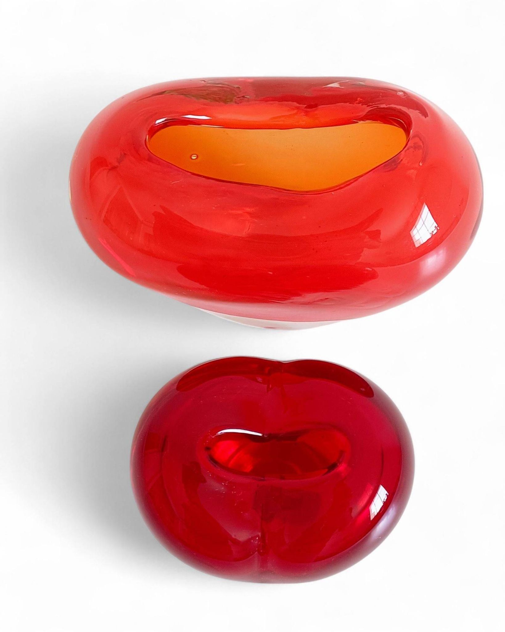 Post-Modern Murano Glass Heart Vases by Maria Christina Hamel, 1990s