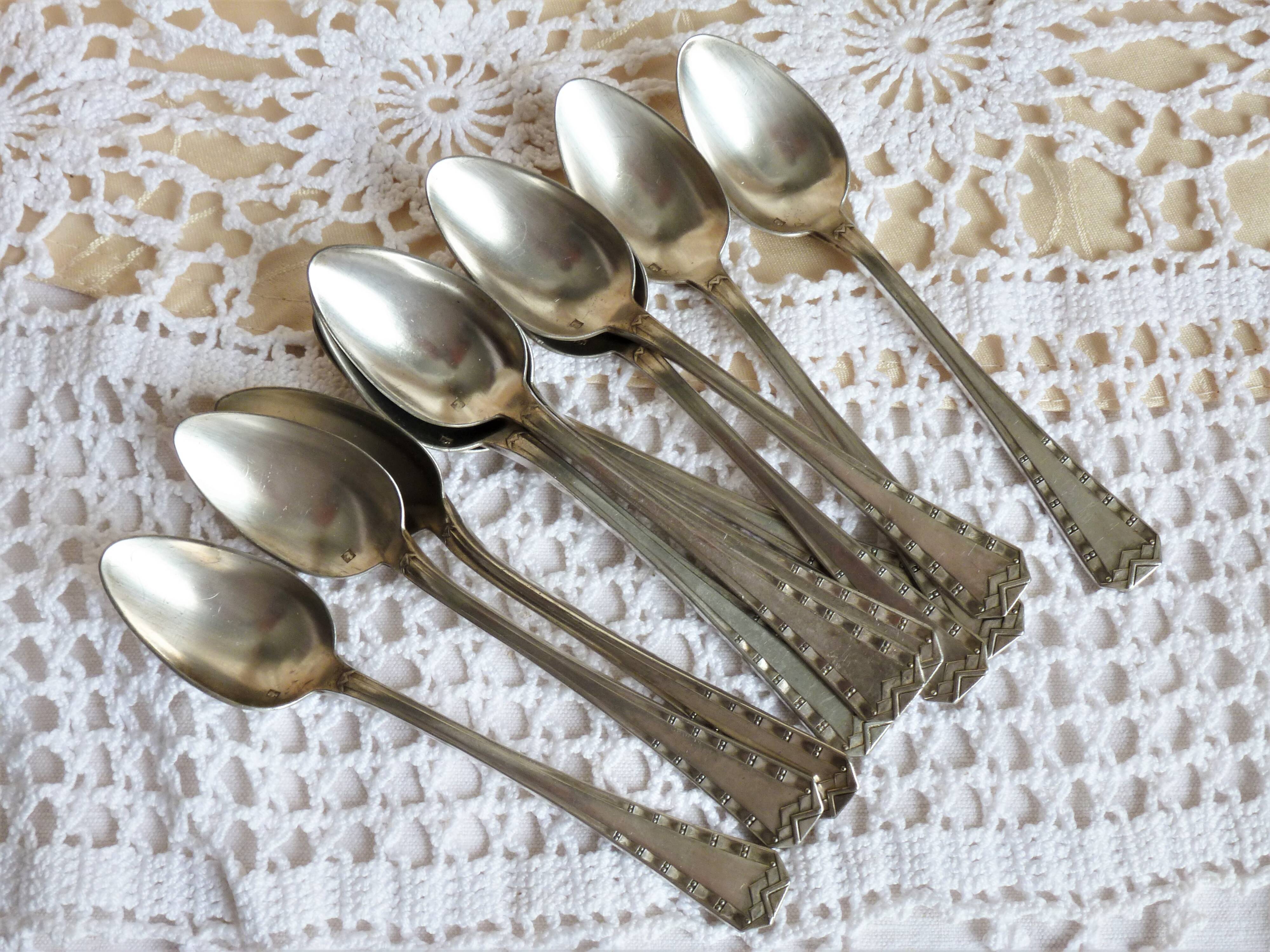 Art Deco silver-plated cutlery, silver-plated cutlery set.