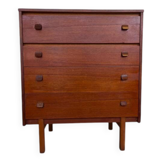 4-drawer teak chest of drawers