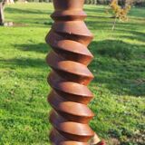 Large turned wooden lamp base