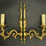 Pair of Louis XV style 1-light wall lights - Lumalux Paris - gilded bronze