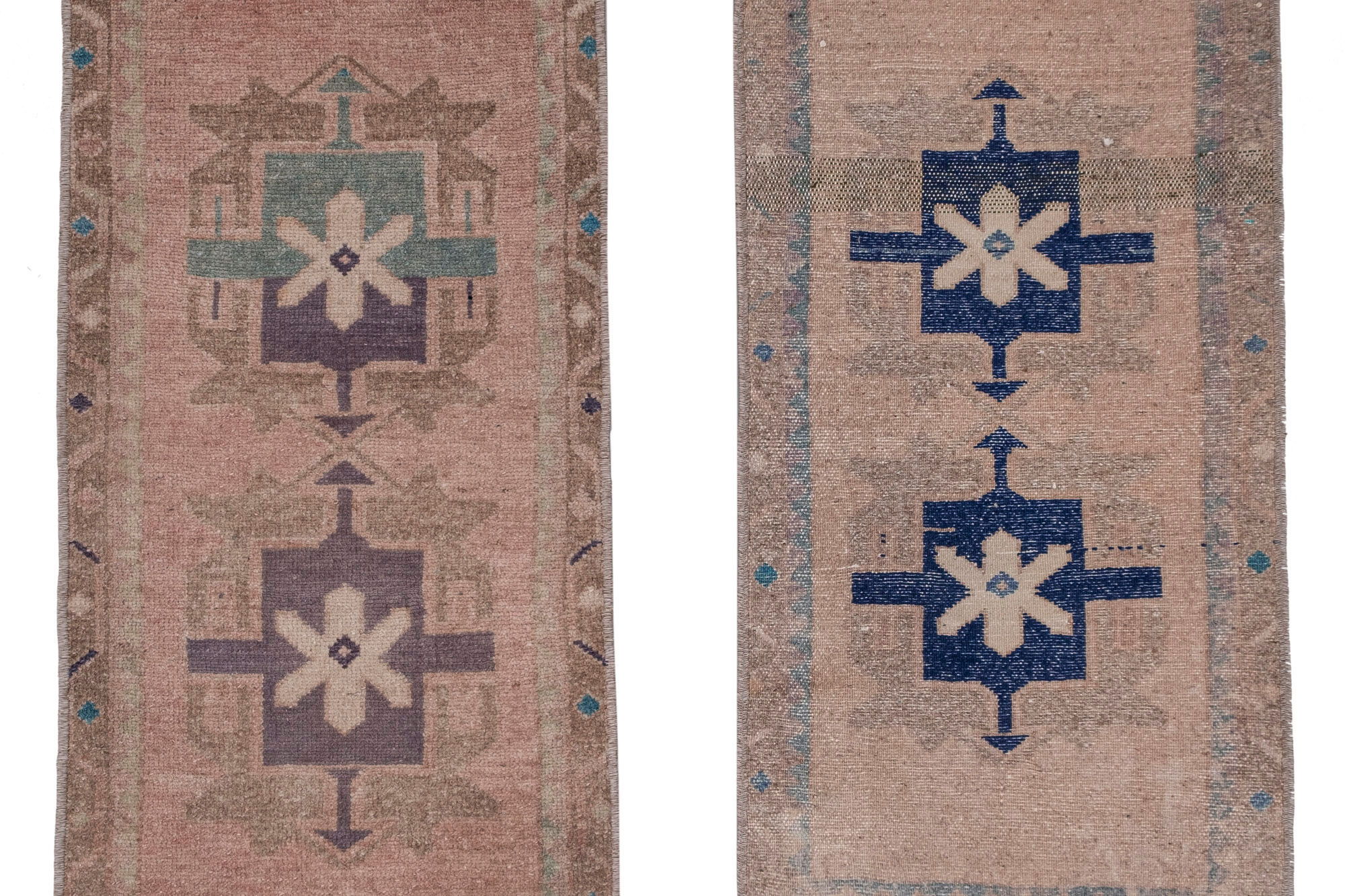 Small Distressed Turkish Rugs, 1970s, Set of 2 46 x 98 - 45 x 87 cm