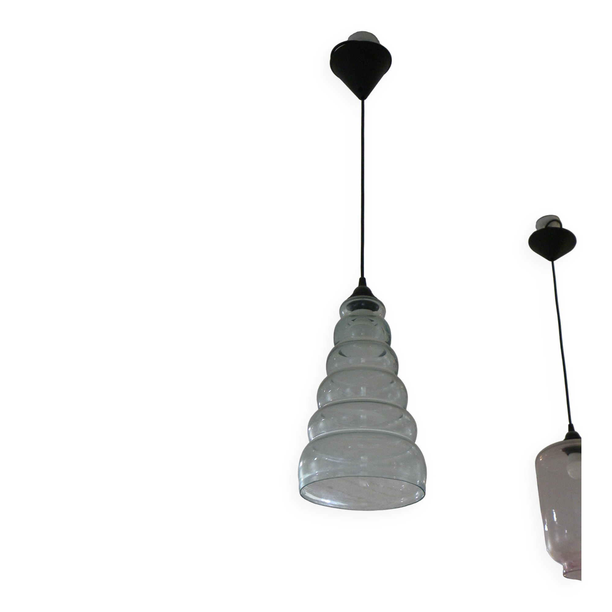 Suspension in blown glass Scandinavian design luminaire Art Deco ceiling light