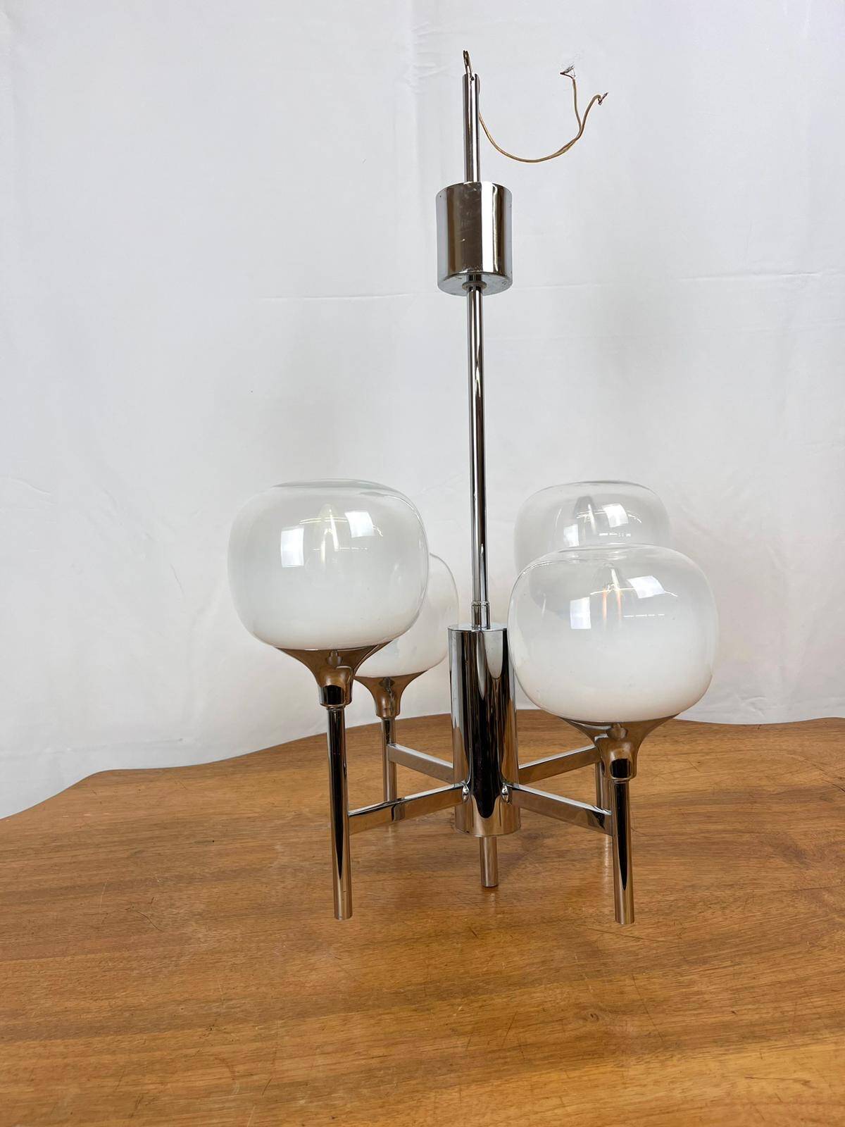 4-light chandelier by Sciolari from the 70s