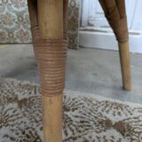 Table basse rotin et verre