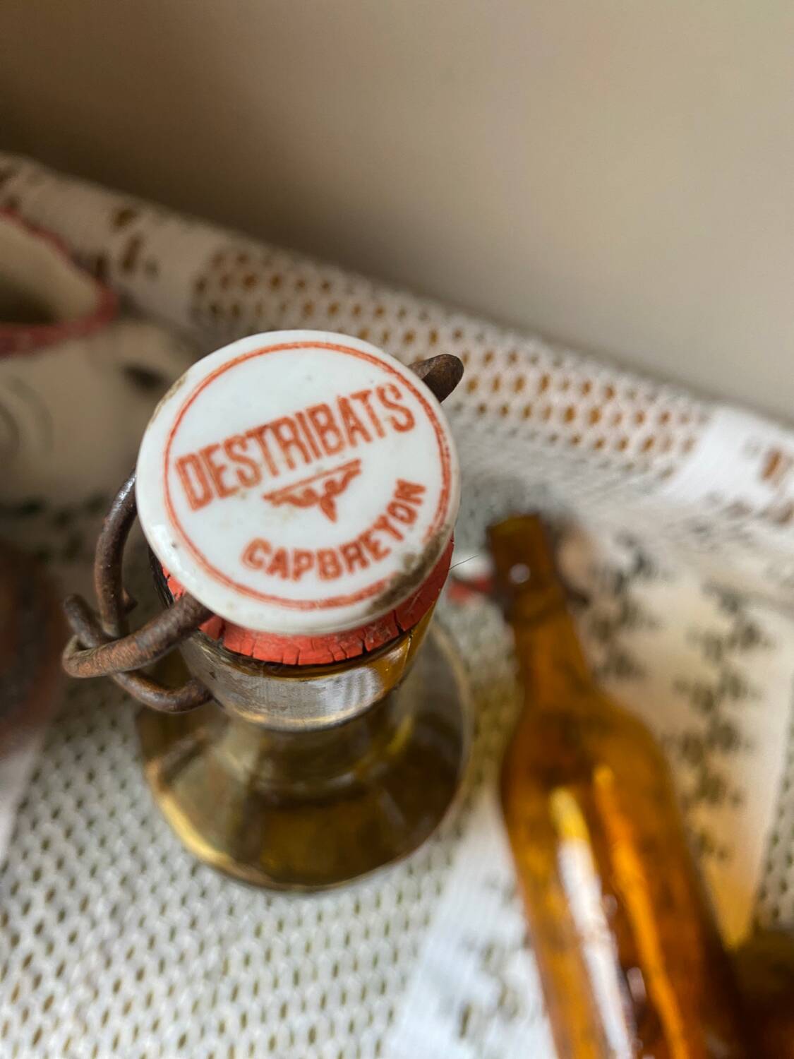 Antique amber bottles