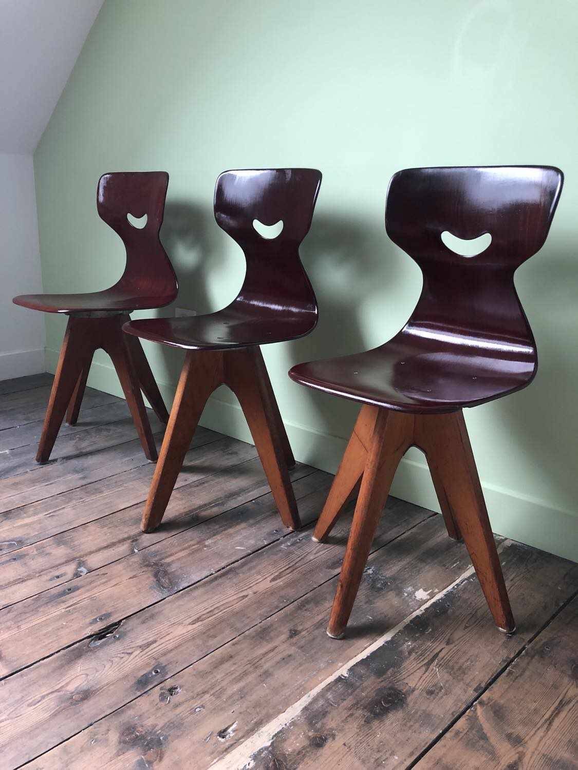 Vintage Smile chairs by Adam Stegner, antique designer seats
