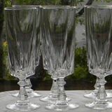 6 crystal champagne flutes from ARQUES. LOUVRE model.