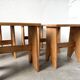 Set of six solid walnut stools, mountain style, circa 1960