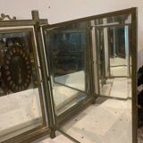 Miroir triptyque en bronze ciselé doré XX siècle