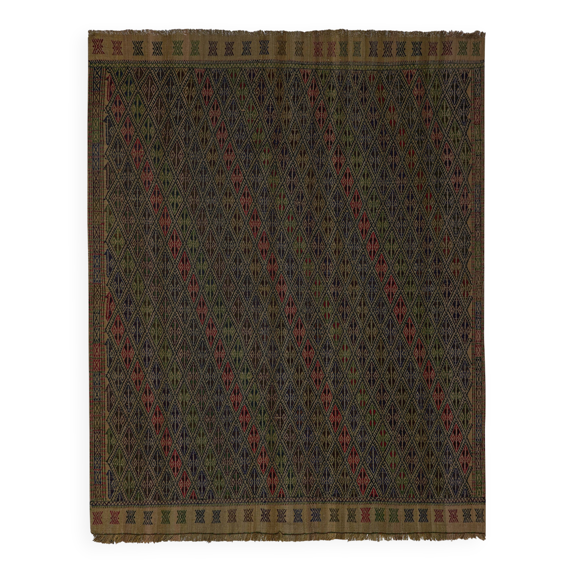 Vintage Turkish Oushak Handwoven Rug 165x217 cm