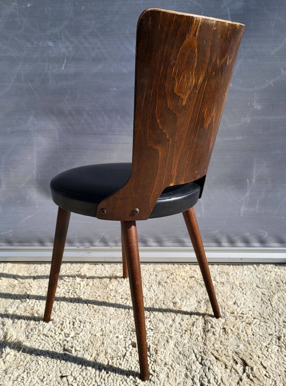 Chaise Dove • Baumann • Simili noir