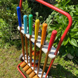 Vintage wooden croquet game