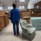 Fauteuil crapaud en velours vert