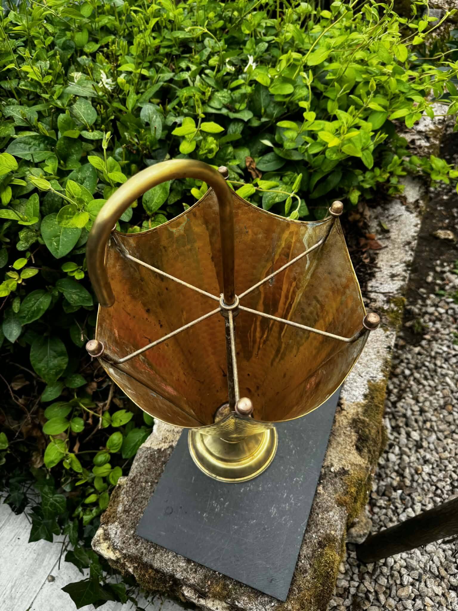 Porte-parapluie en laiton, années 60