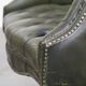 Chesterfield office chair in green cowhide leather on casters with high back