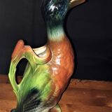 Saint Clément Earthenware Pitcher, Carafe, water pot, duck, Calais