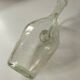 Bubble glass carafe bottle signed Biot in lime green colour.