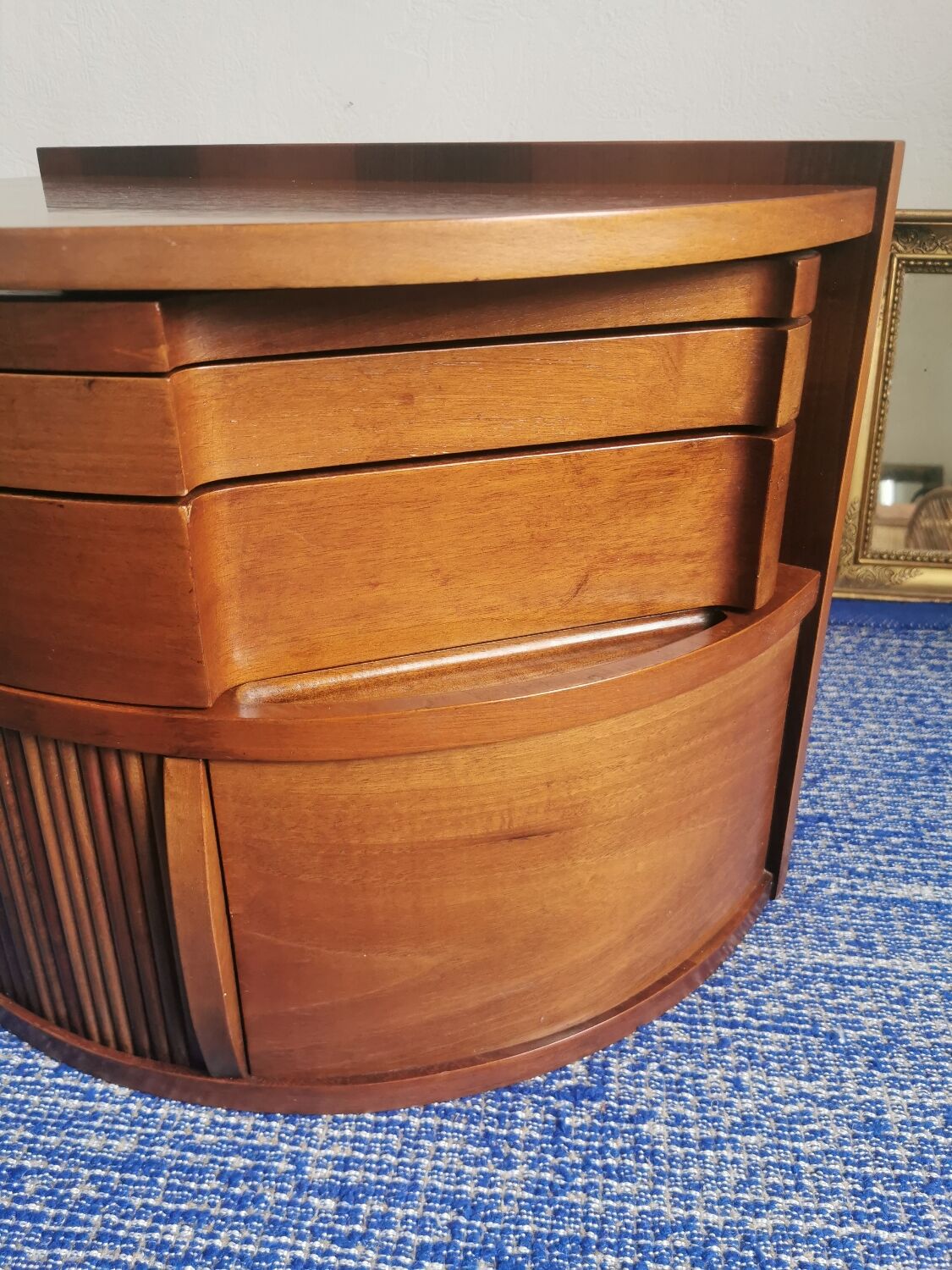 Pair bedside tables vintage teak scandinavian