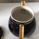 Vintage black and gold ceramic coffee pot, 1950s