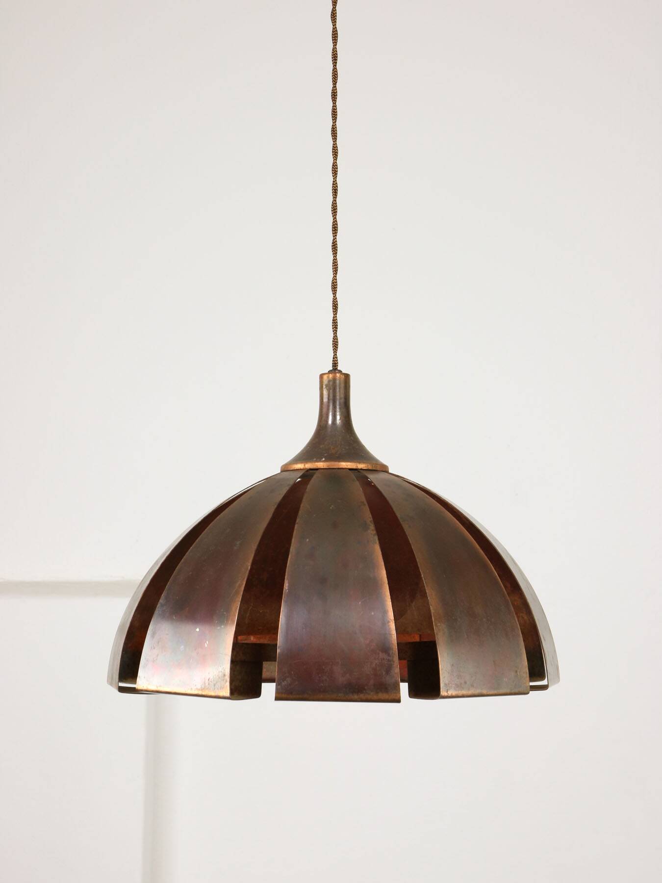 Vintage Italian Copper Colour Pendant Lamp, 70s