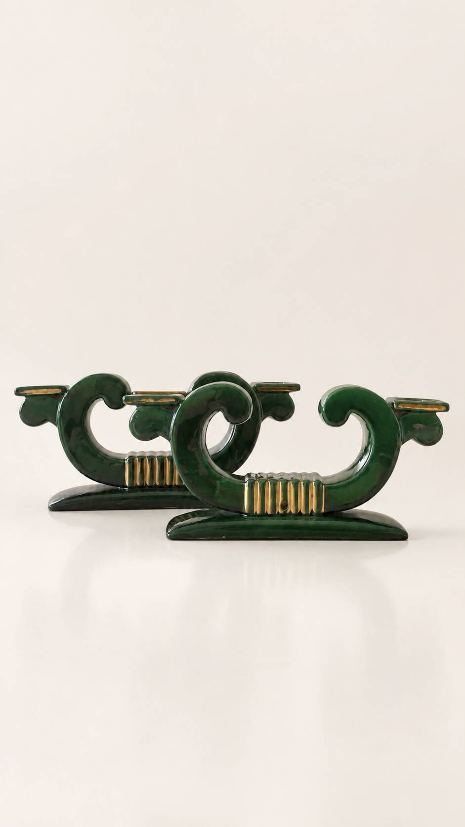 Set of 2 Saint-Clément candle holders – Art ceramic