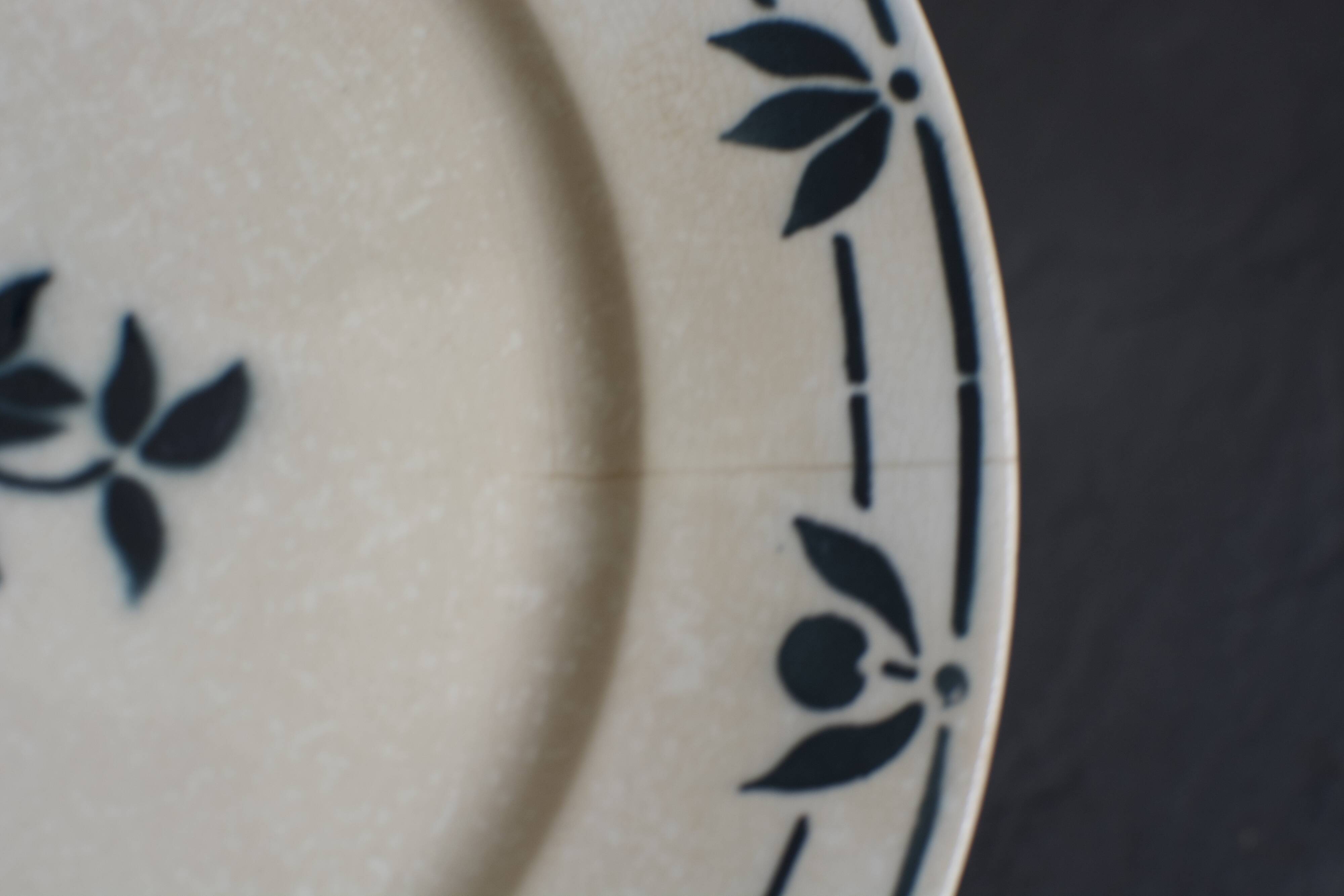 Old plates Badonviller blue flowers