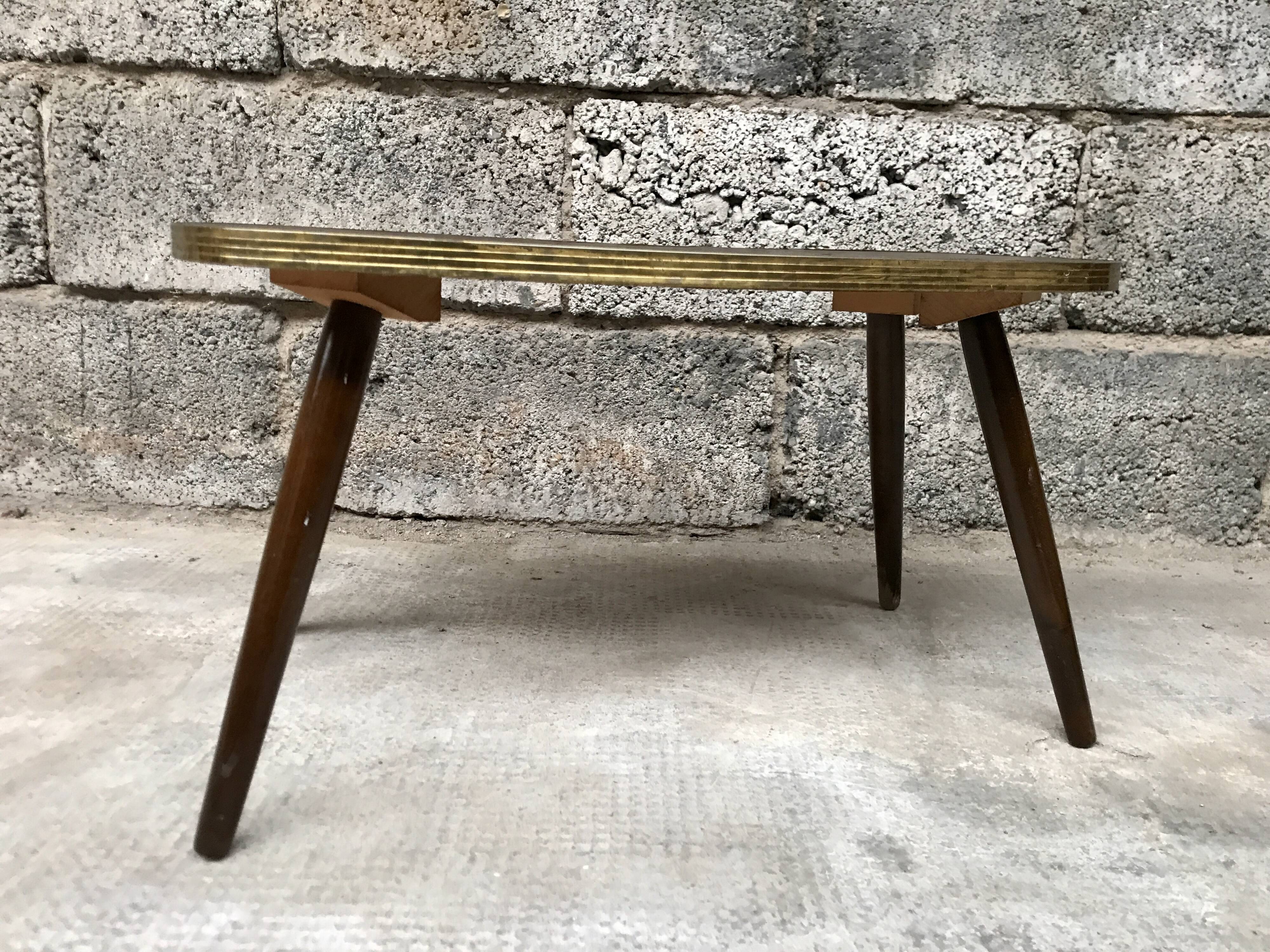 Table d’appoint table basse porte plantes cactus fleurs vintage midcentury 1950 ancien