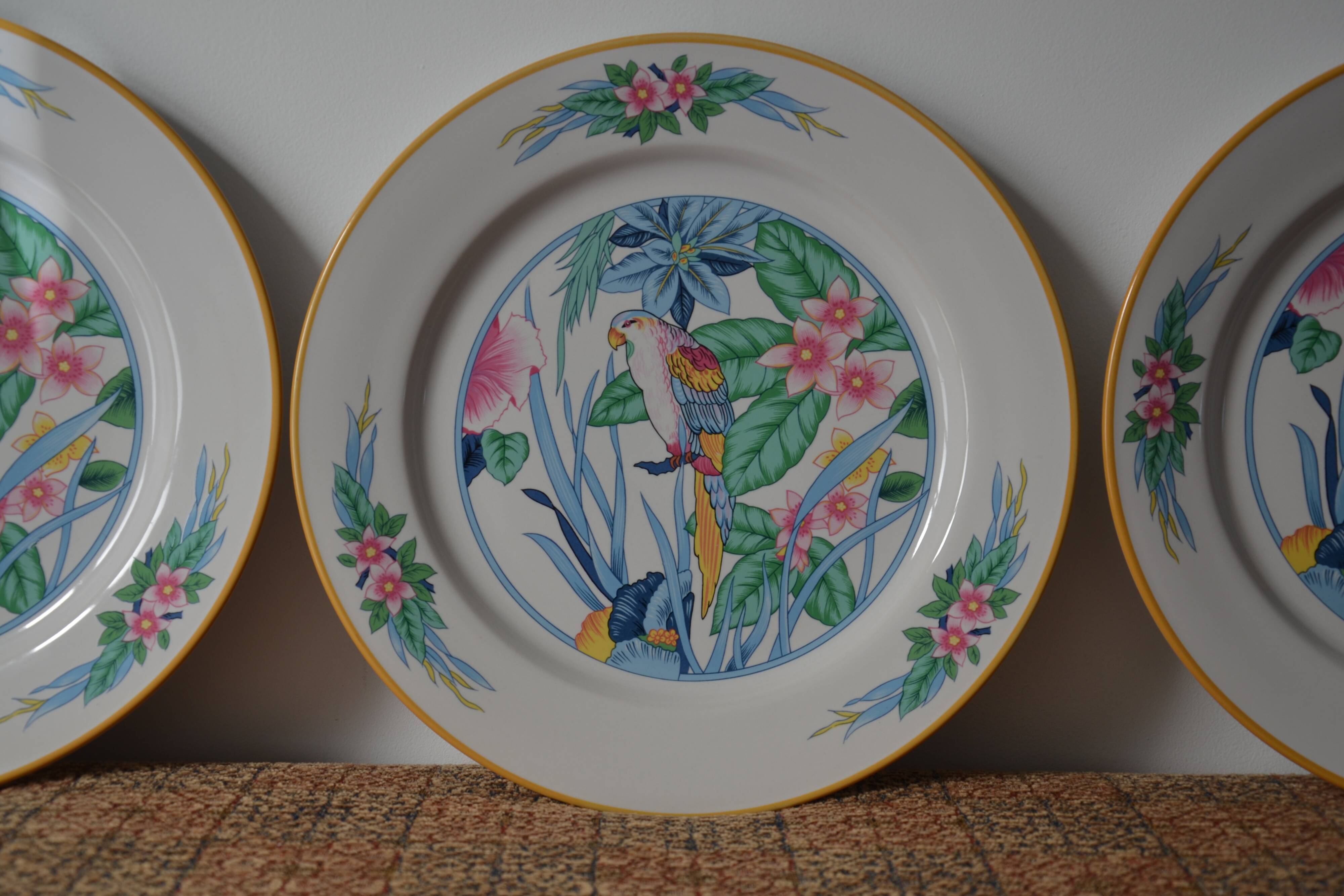 3 plates S 951 "bird of paradise" Japan