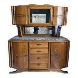 Buffet sideboard solid wood marble stone